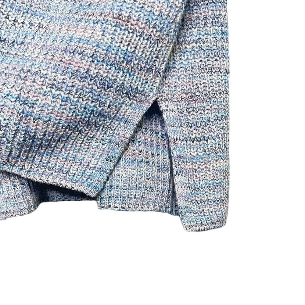 J. Jill Easy Dropped Shoulder V-Neck Cotton‎ Sweater Petite Blue and Pink NWT - Picture 7 of 16